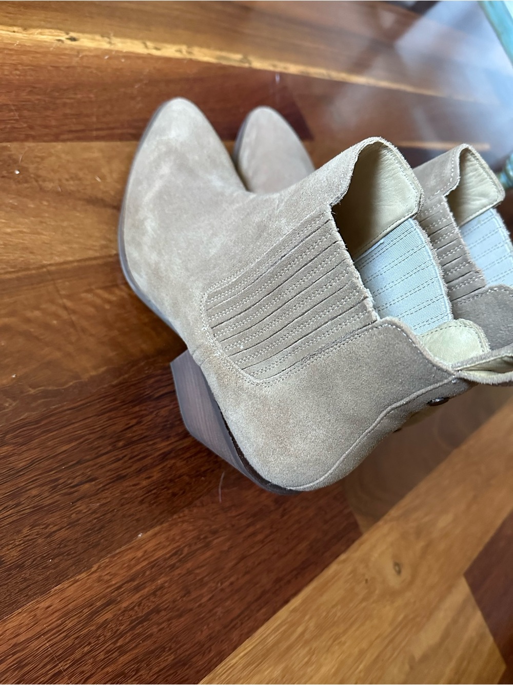 Suede Chelsea Ankle Boots in Taupe